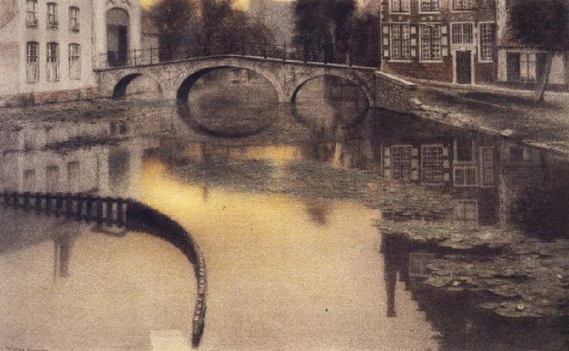 Fernand Khnopff Memory of Bruges,The Entrance of the Beguinage Germany oil painting art